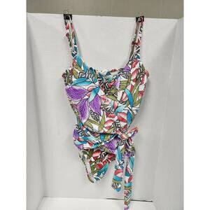 IT FIGURES Tropical Print Tummy Control Swimsuit Full-coverage size 14